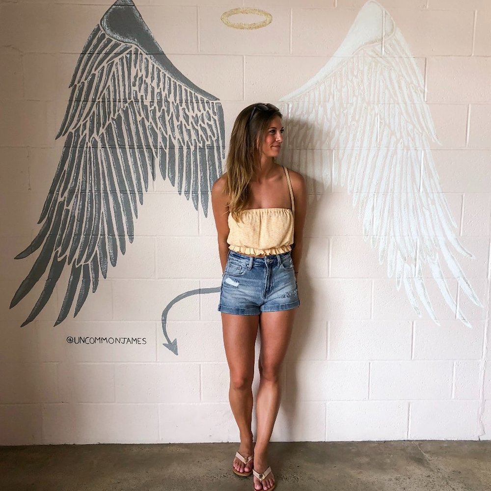 Yellow & White Boutique Crop Top